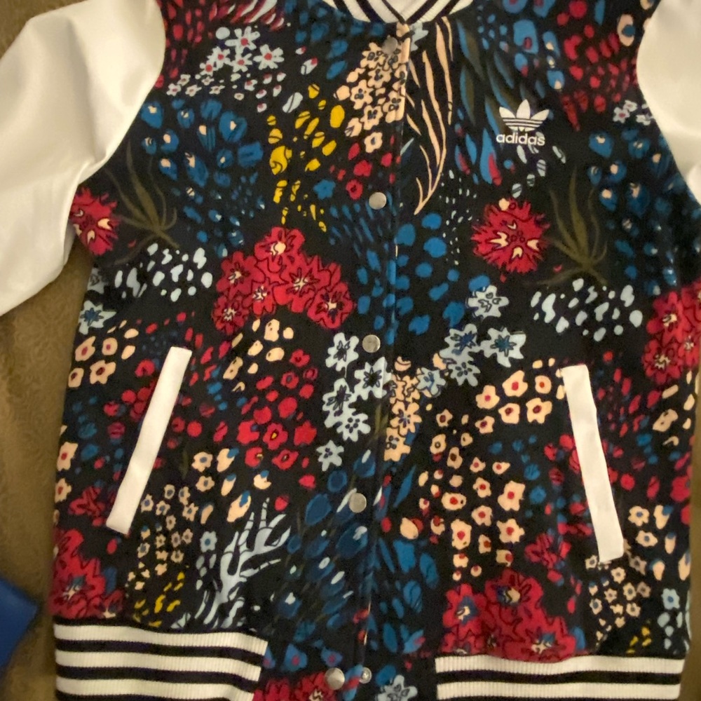 Adidas multi color varsity jacket